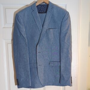 Bar III Blue Linen Suit